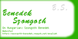 benedek szongoth business card